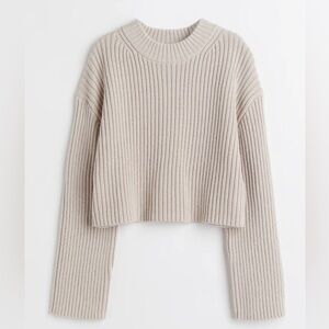 Women’s H&M Long Sleeve Ribbed Knit Crew Neck Sweater Cotton Blend Size Medium